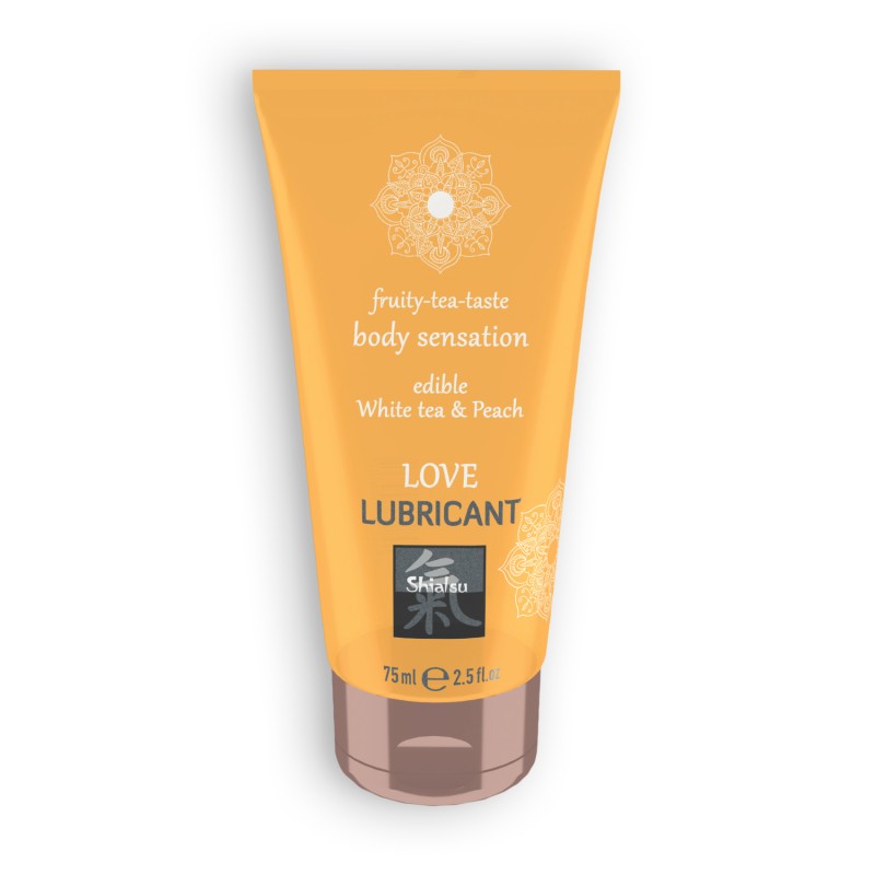 LUBRIFICANTE BEIJÁVEL LOVE FRUITY TEA COM SABOR A CHÁ BRANCO E PÊSSEGO SHIATSU™ 75ML LUBRIFICANTE BEIJÁVEL LOVE FRUITY TEA COM SABOR A CHÁ BRANCO E PÊSSEGO SHIATSU™ 75ML