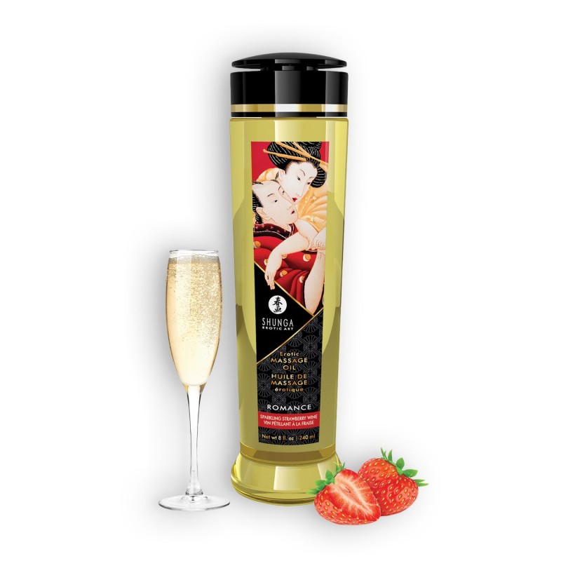 ÓLEO DE MASSAGEM SHUNGA ROMANCE MORANGO CHAMPANHE 240ML ÓLEO DE MASSAGEM SHUNGA ROMANCE MORANGO CHAMPANHE 240ML