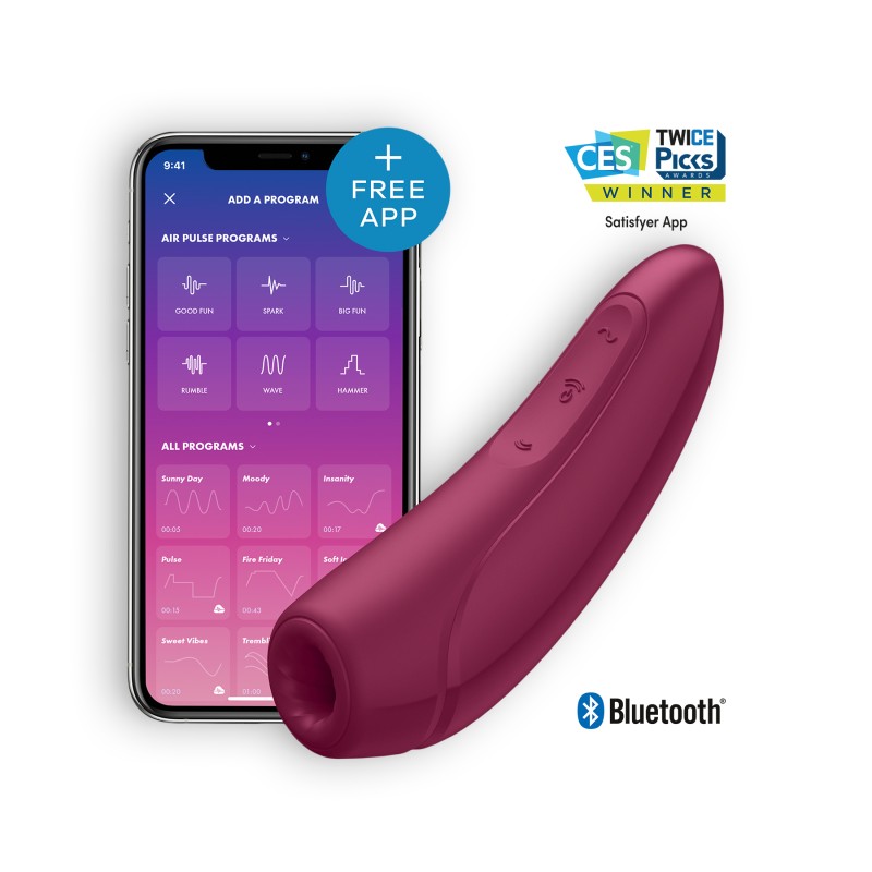 ESTIMULADOR CURVY 1+ COM APP SATISFYER VERMELHO ROSADO ESTIMULADOR CURVY 1+ COM APP SATISFYER VERMELHO ROSADO