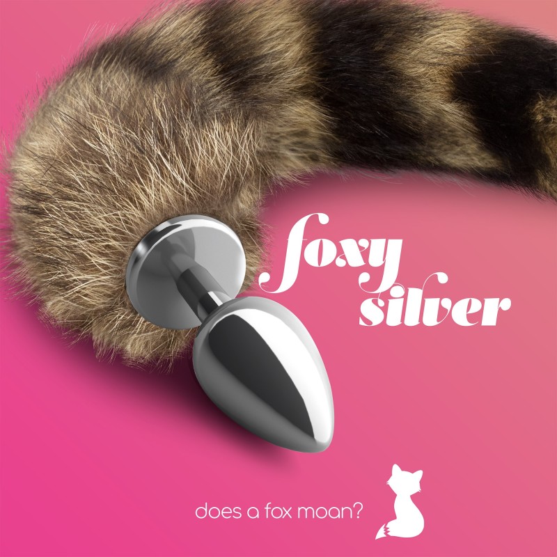 PLUG ANAL COM CAUDA FOXY SILVER METAL CRUSHIOUS PLUG ANAL COM CAUDA FOXY SILVER METAL CRUSHIOUS