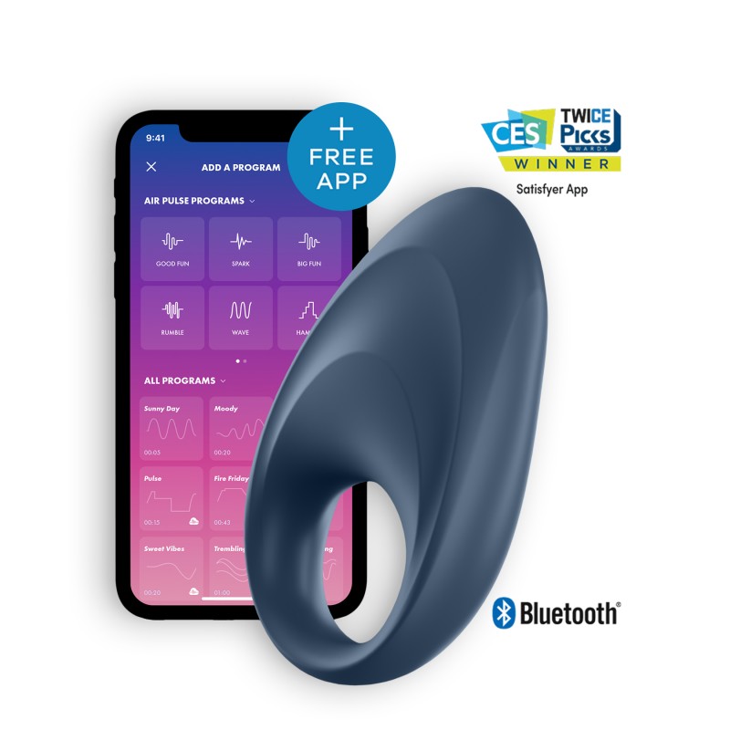 ANEL VIBRATÓRIO COM APP E BLUETOOTH MIGHTY ONE RING SATISFYER AZUL ANEL VIBRATÓRIO COM APP E BLUETOOTH MIGHTY ONE RING SATISFYER AZUL
