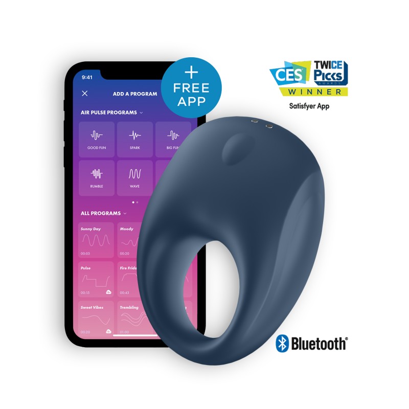 ANEL VIBRATÓRIO COM APP E BLUETOOTH STRONG ONE RING SATISFYER AZUL ANEL VIBRATÓRIO COM APP E BLUETOOTH STRONG ONE RING SATISFYER AZUL