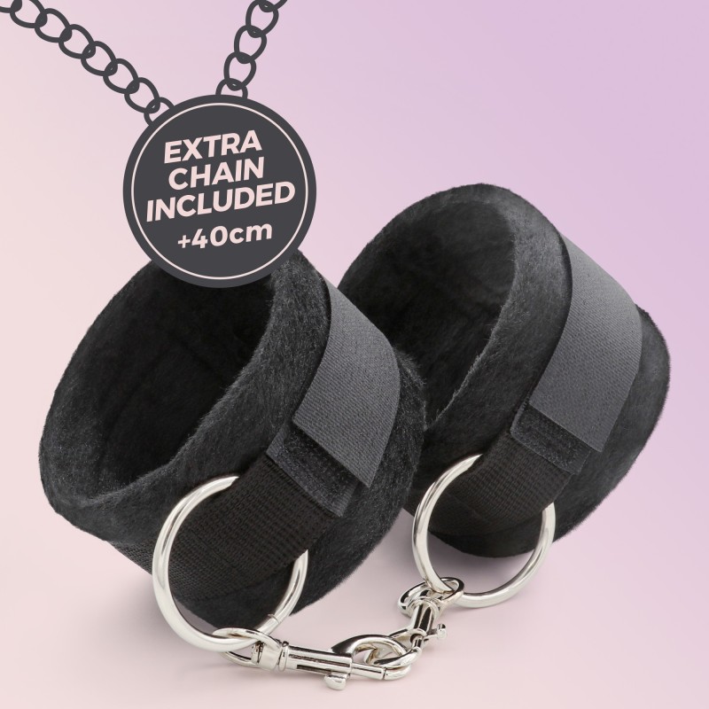 ALGEMAS DE VELCRO TOUGH LOVE COM CORRENTE DE 40CM EXTRA CRUSHIOUS PRETAS ALGEMAS DE VELCRO TOUGH LOVE COM CORRENTE DE 40CM EXTRA CRUSHIOUS PRETAS