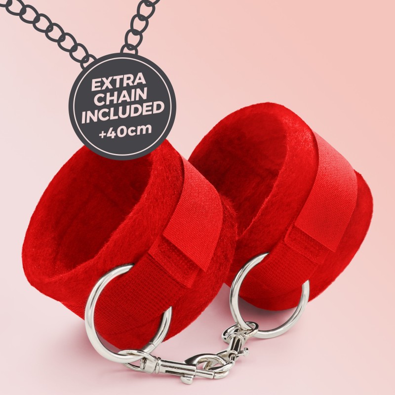 ALGEMAS DE VELCRO TOUGH LOVE COM CORRENTE DE 40CM EXTRA CRUSHIOUS VERMELHAS ALGEMAS DE VELCRO TOUGH LOVE COM CORRENTE DE 40CM EXTRA CRUSHIOUS VERMELHAS