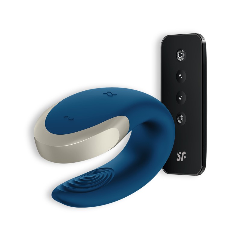 VIBRADOR DOUBLE LOVE COM APP SATISFYER AZUL VIBRADOR DOUBLE LOVE COM APP SATISFYER AZUL