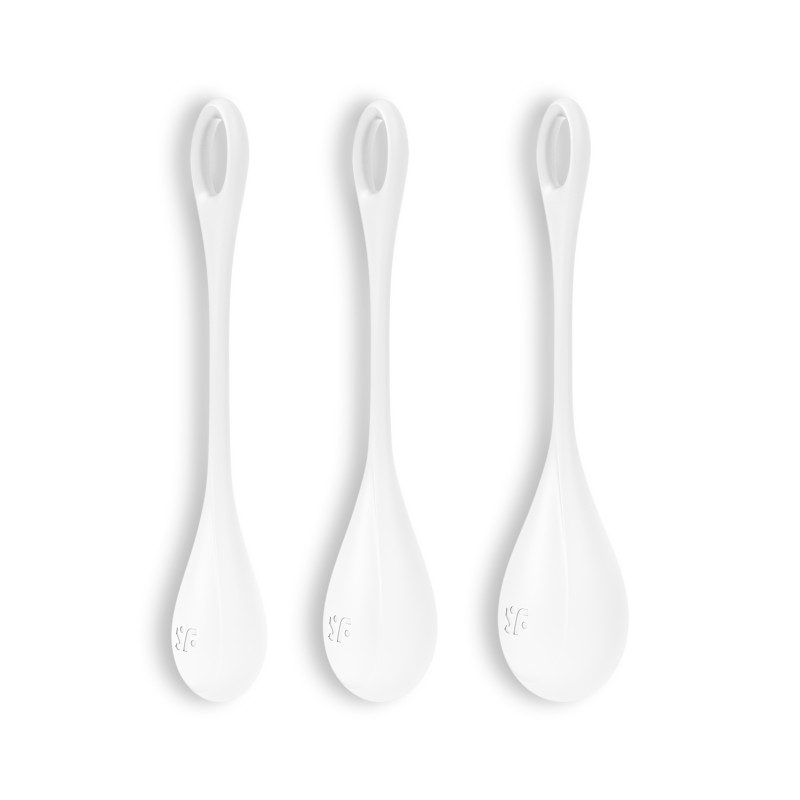 CONJUNTO DE 3 BOLAS KEGEL YONI POWER 1 SATISFYER BRANCAS CONJUNTO DE 3 BOLAS KEGEL YONI POWER 1 SATISFYER BRANCAS