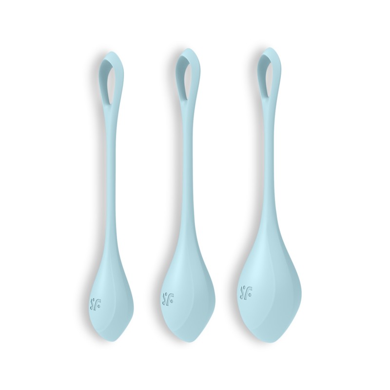 CONJUNTO DE 3 BOLAS KEGEL YONI POWER 2 SATISFYER AZUIS CONJUNTO DE 3 BOLAS KEGEL YONI POWER 2 SATISFYER AZUIS