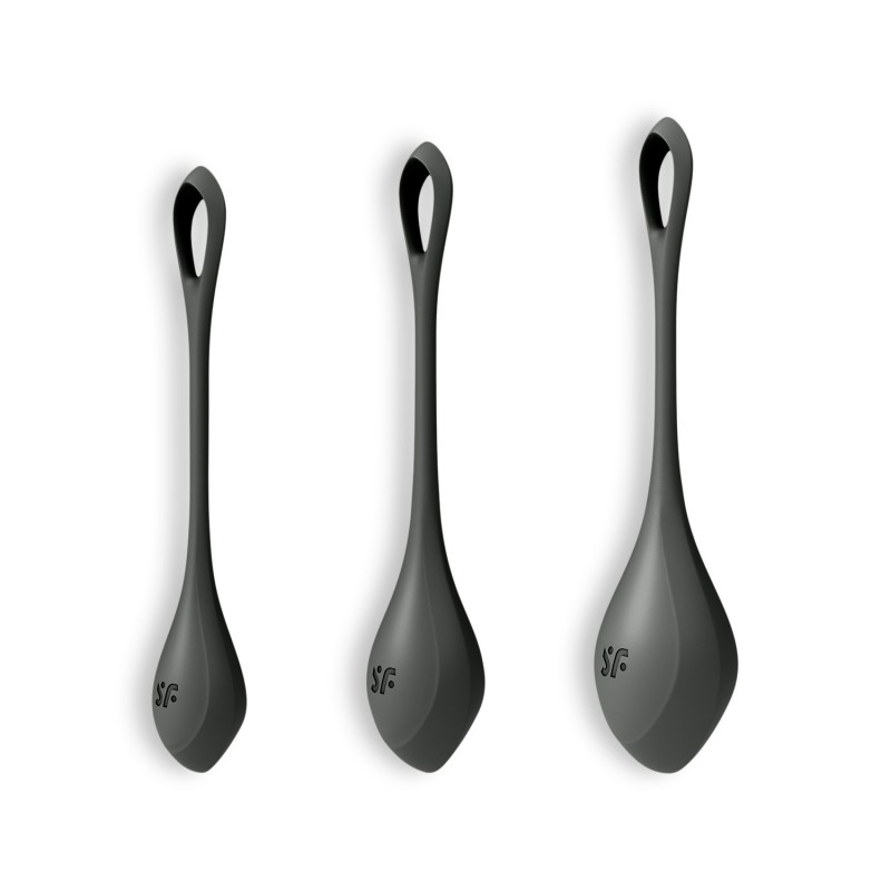 CONJUNTO DE 3 BOLAS KEGEL YONI POWER 2 SATISFYER PRETAS CONJUNTO DE 3 BOLAS KEGEL YONI POWER 2 SATISFYER PRETAS