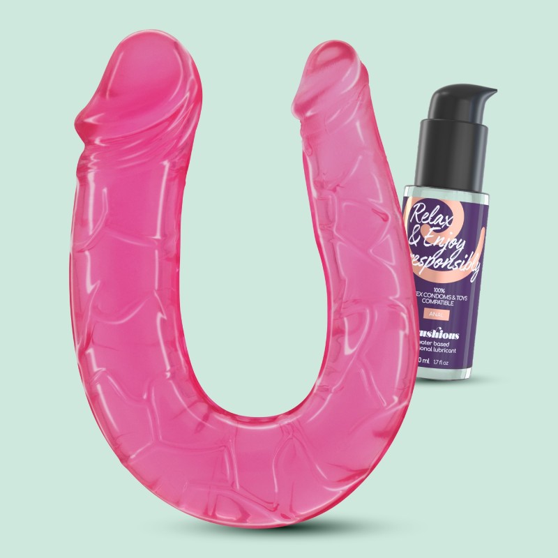 DEEP DIVER DILDO DUPLO COM LUBRIFICANTE ANAL 50ML CRUSHIOUS ROSA DEEP DIVER DILDO DUPLO COM LUBRIFICANTE ANAL 50ML CRUSHIOUS ROSA