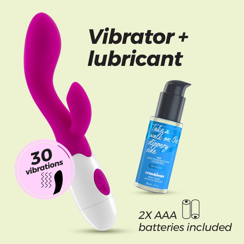 VIBRADOR COM ESTIMULADOR DE CLITÓRIS CHERIE E LUBRIFICANTE À BASE DE ÁGUA INCLUÍDO CRUSHIOUS VIBRADOR COM ESTIMULADOR DE CLITÓRIS CHERIE E LUBRIFICANTE À BASE DE ÁGUA INCLUÍDO CRUSHIOUS