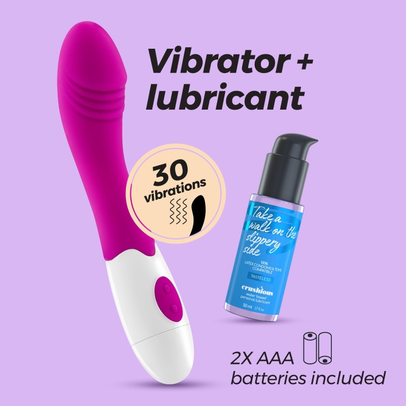 VIBRADOR GROWLIE COM LUBRIFICANTE À BASE DE ÁGUA INCLUÍDO CRUSHIOUS VIBRADOR GROWLIE COM LUBRIFICANTE À BASE DE ÁGUA INCLUÍDO CRUSHIOUS