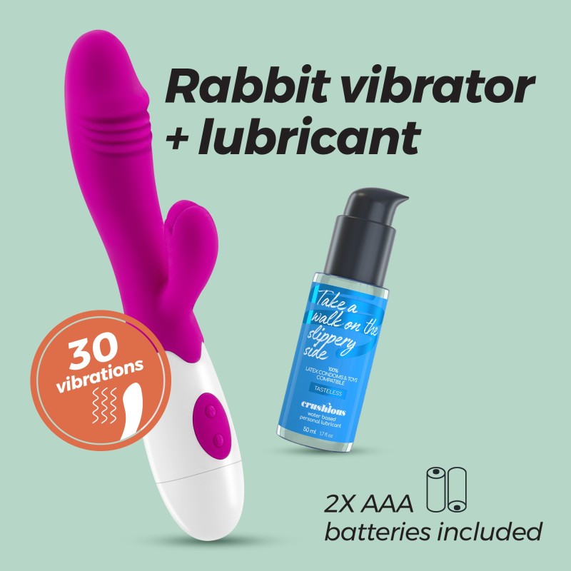 VIBRADOR COM ESTIMULADOR DE CLITÓRIS LOLLIPOP E LUBRIFICANTE À BASE DE ÁGUA INCLUÍDO CRUSHIOUS VIBRADOR COM ESTIMULADOR DE CLITÓRIS LOLLIPOP E LUBRIFICANTE À BASE DE ÁGUA INCLUÍDO CRUSHIOUS
