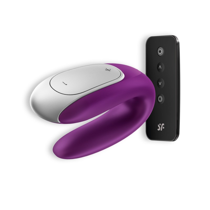 VIBRADOR DOUBLE FUN COM APP SATISFYER ROXO VIBRADOR DOUBLE FUN COM APP SATISFYER ROXO