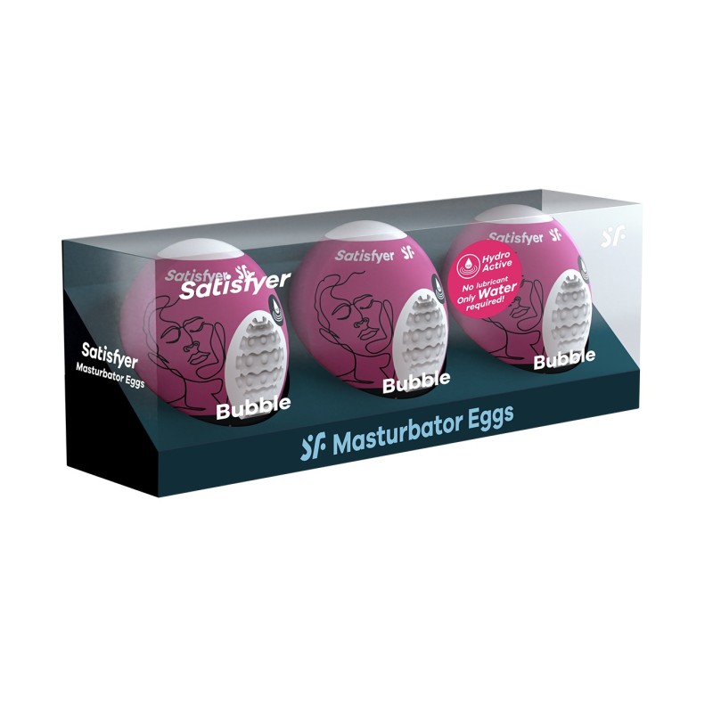 PACK DE 3 MASTURBADOR MASTURBATOR EGG BUBBLE SATISFYER PACK DE 3 MASTURBADOR MASTURBATOR EGG BUBBLE SATISFYER